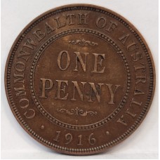 AUSTRALIA 1916 I . ONE 1 PENNY . EXCELLENT DETAIL